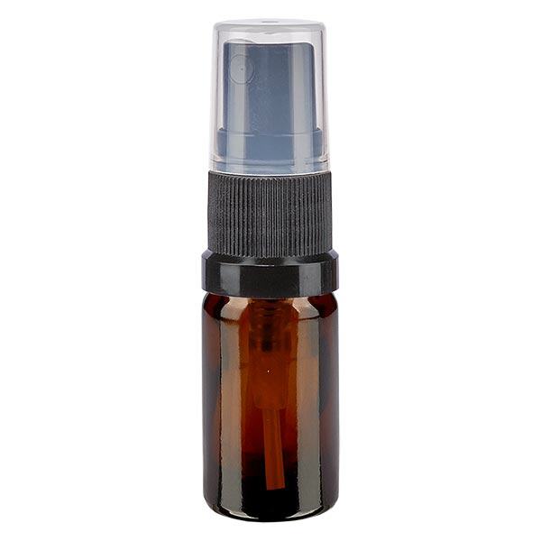 Flacone spray marrone da 5 ml. STD nero/trasp. ApoGlas