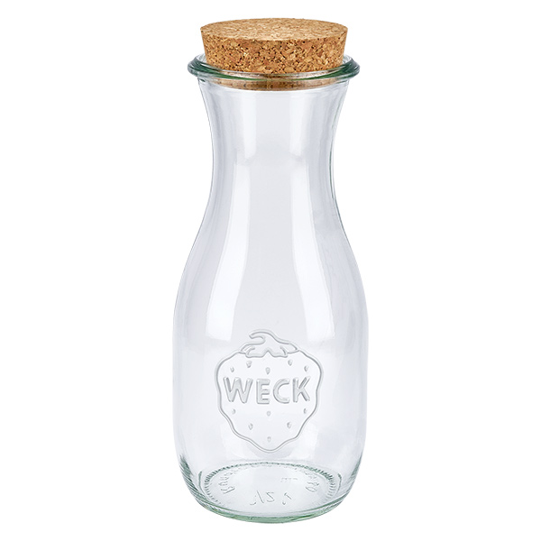 Bottiglia da succo da 530 ml WECK RR60 con tappo in sughero naturale