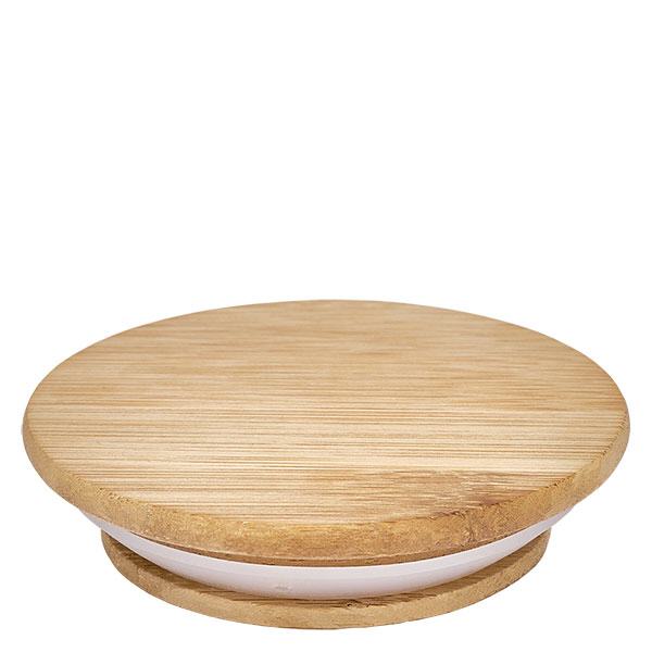 Coperchio in legno versione "A" per WECK RR60 Coperchio in legno versione A per vasi WECK RR60 in legno naturale con anello di chiusura rotondo bianco