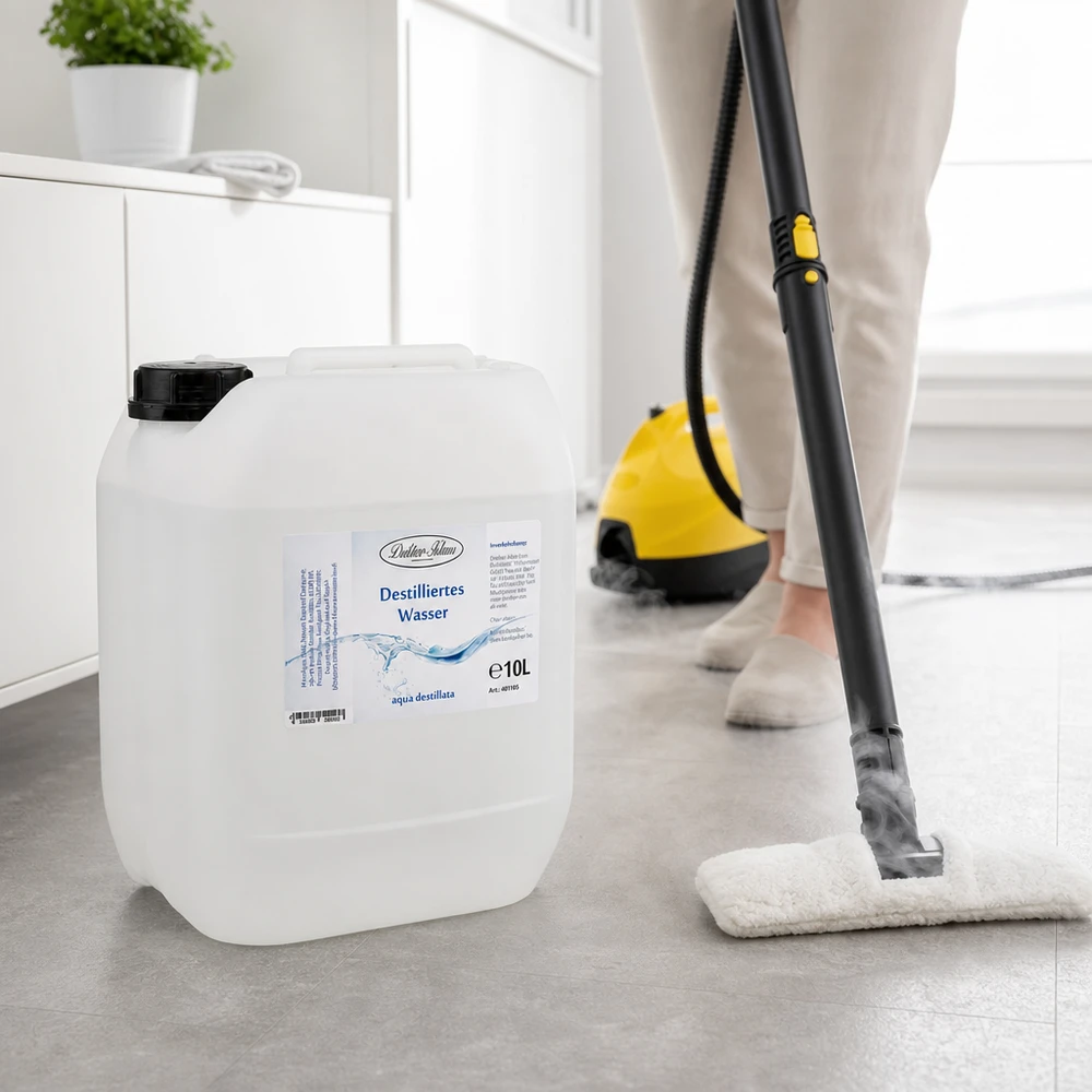 Acqua distillata 10L Doktor-Klaus Applicazione del pulitore a vapore con 10 litri di acqua distillata Doktor-Klaus per una pulizia ottimale