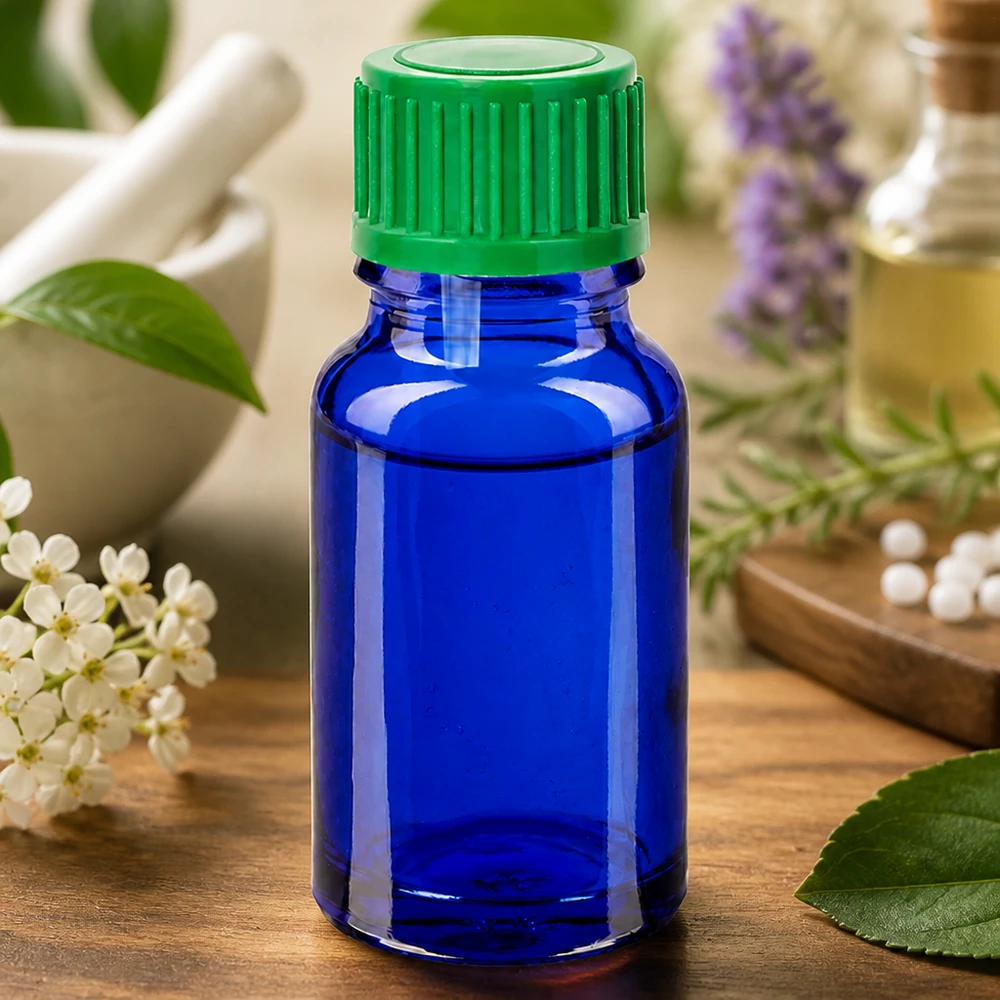 Flacone contagocce 10ml 0,8mm verde STD BlueLine UT18/10 Flacone contagocce da 10 ml con vetro blu Protezione UV per sostanze sensibili alla luce
