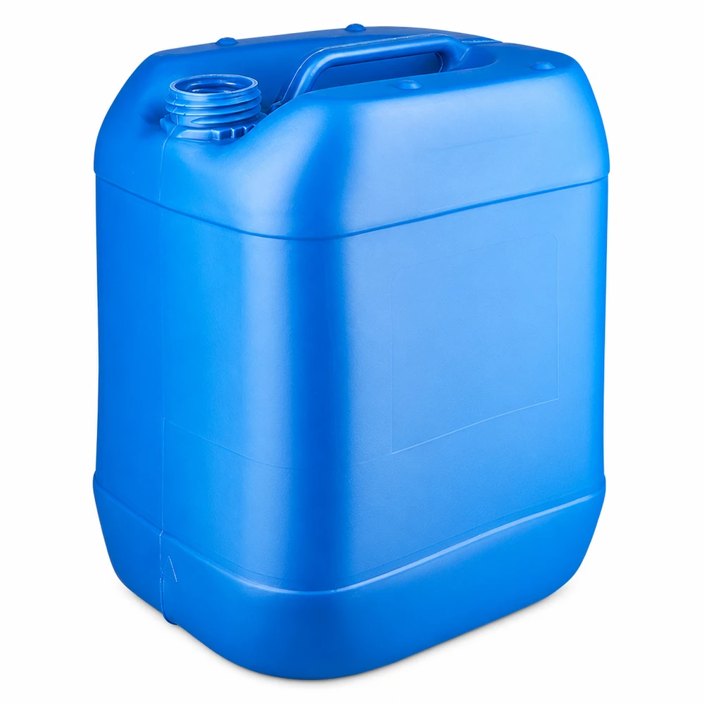 Tanica 20 litri blu senza tappo Tanica blu in plastica da 20 litri senza tappo, in HDPE, con maniglia di trasporto