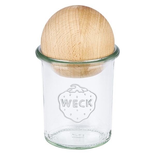 Bicchieri da 160 ml WECK RR60 con sfera in legno di faggio