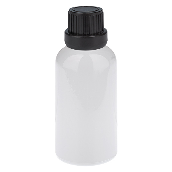 Flacone contagocce da 30 ml, tappo originale nero da 2 mm WhiteLine UT18/30 Flacone contagocce da 30 ml, tappo originale nero da 2 mm WhiteLine UT18/30