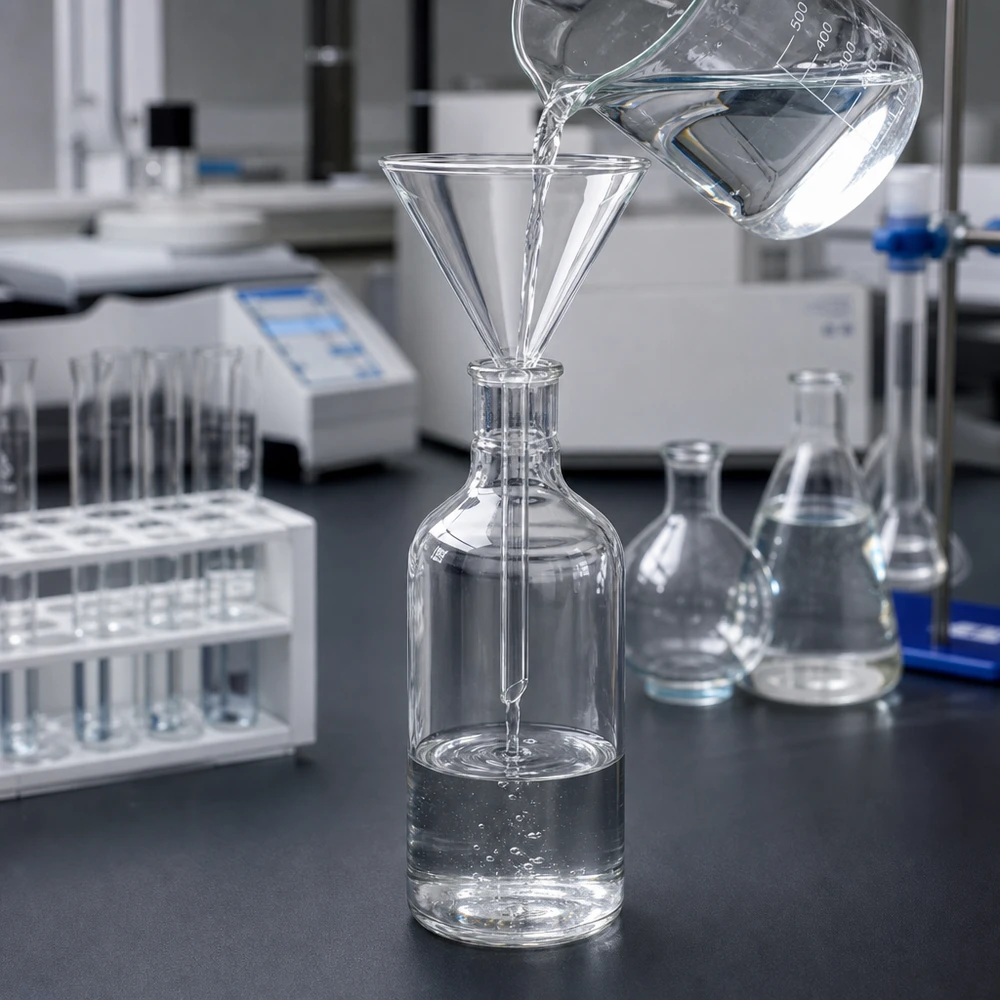 Imbuto Ø 85mm in borosilicato angolo 60 corto Imbuto professionale da laboratorio 85 mm in vetro borosilicato di alta qualità per una filtrazione sicura