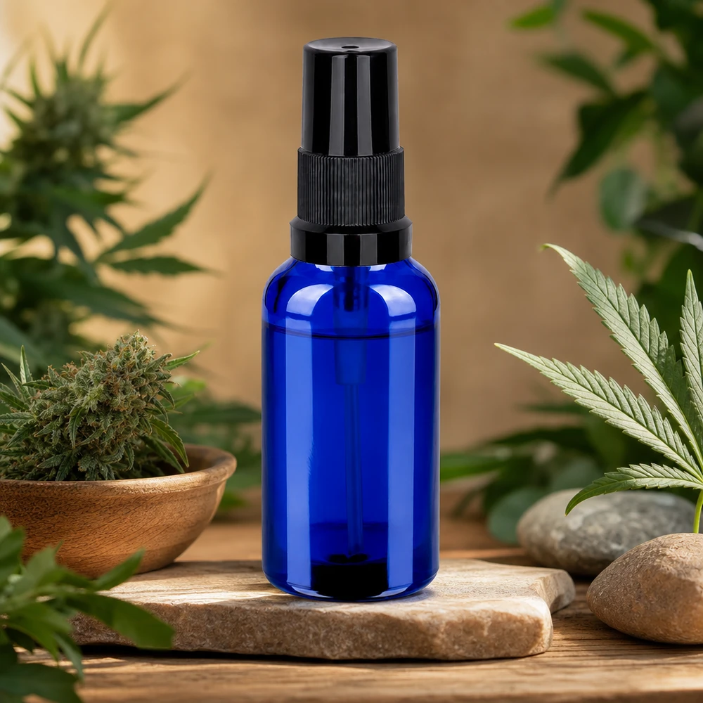 Flacone spray 30ml nero STD BlueLine UT18/30 Pratico flacone in vetro da 30 ml con funzione spray, perfetto per i viaggi e gli spostamenti