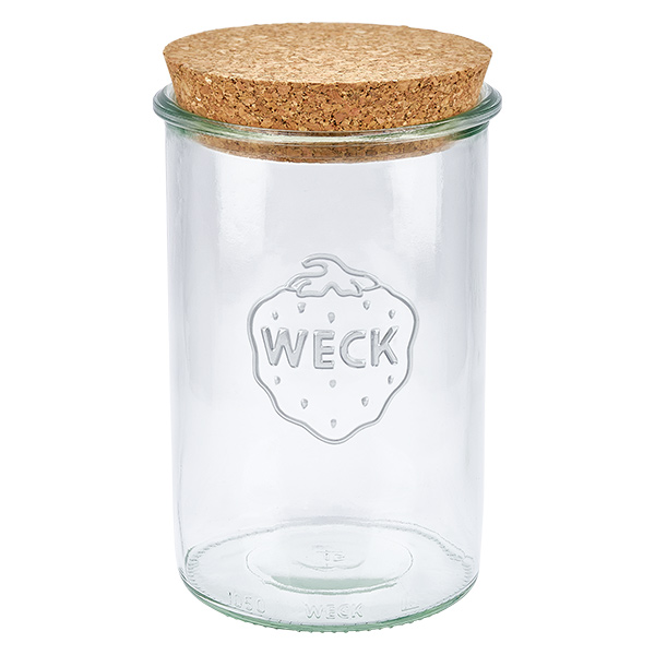Bicchieri da 1000ml WECK RR100 con tappo in sughero naturale