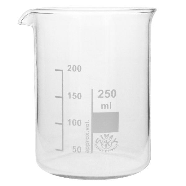 Bicchiere 250ml in vetro borosilicato, forma bassa