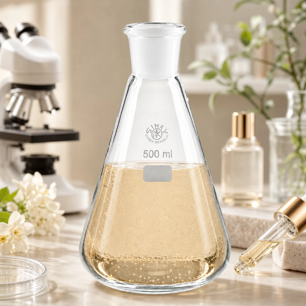 Fiaschetta in vetro da 500 ml di grande volume con base ampia e stabile fondo standard 29/32