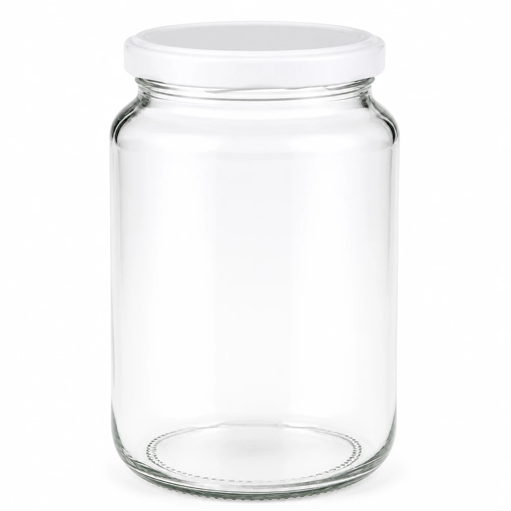 Barattolo rotondo da 382 ml con coperchio BasicSeal bianco UNiTWIST Barattolo rotondo da 382 ml con coperchio bianco BasicSeal Barattolo per conserve UNiTWIST Barattolo per conserve trasparente Barattolo per conserve