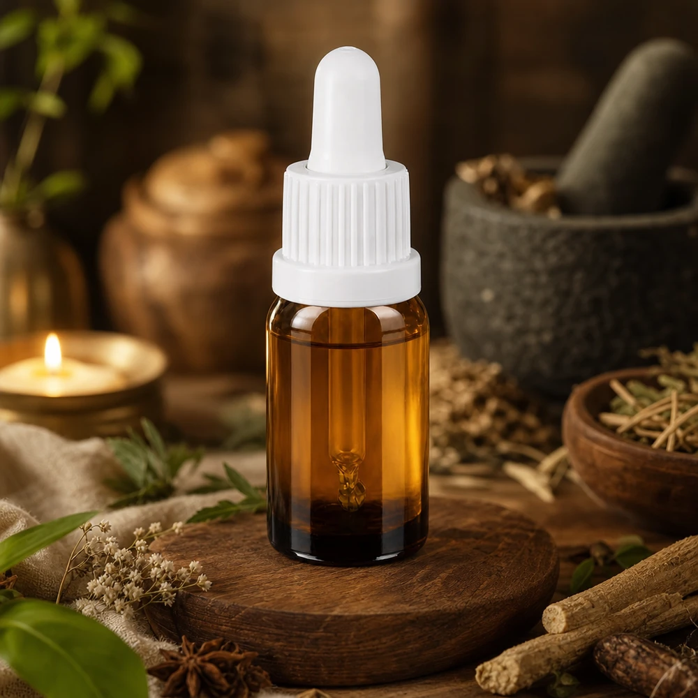 Flacone per pipette da 10 ml bianco OV BrownLine UT18/10 Flacone con pipetta da 10 ml BrownLine con pipetta bianca per rimedi naturali e aromaterapia