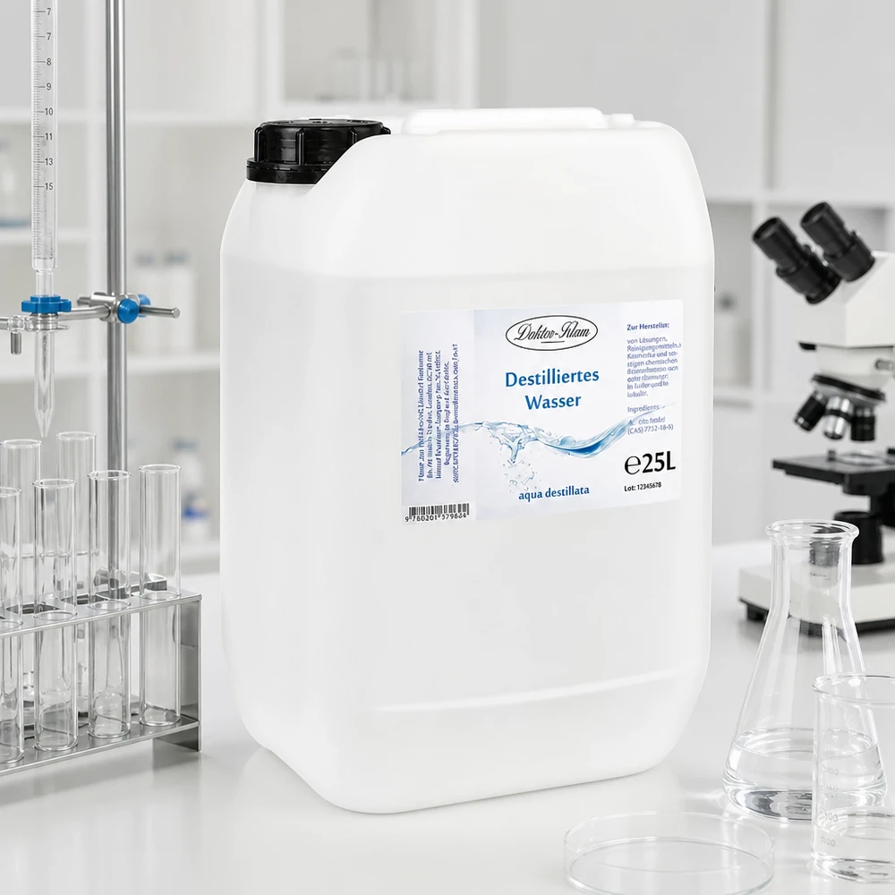 25L Acqua distillata Doktor-Klaus Acqua distillata di qualità da laboratorio Doktor-Klaus 25 litri per esperimenti e ricerche scientifiche