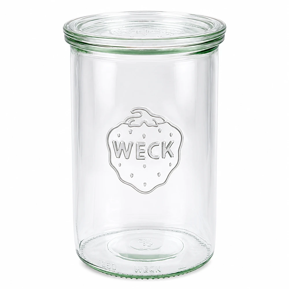 Bicchieri da 1000ml con coperchio in vetro WECK RR100 WECK Vaso da 1000 ml con coperchio in vetro RR100 Vaso da 1000 ml trasparente e vuoto per l'archiviazione e la conservazione