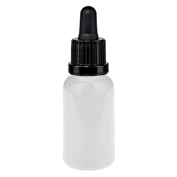 Flacone con pipetta da 20 ml nero, tappo antimanomissione WhiteLine UT18/20 Flacone con pipetta da 20 ml nero, tappo antimanomissione WhiteLine UT18/20