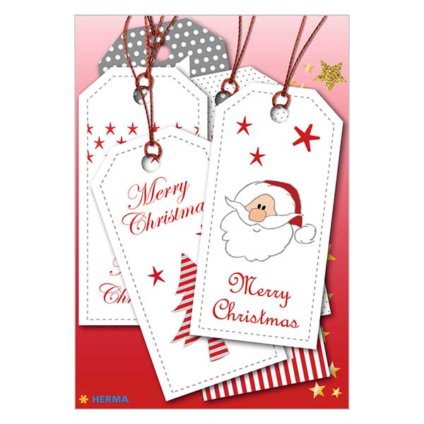 Ciondolo "XMAS" (6 pezzi) con glitter