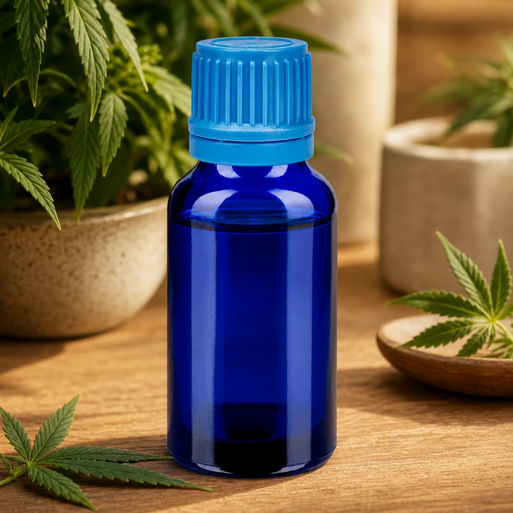 Bottiglia da 20ml 11mm SV blu OV BlueLine UT18/20 Flacone in vetro BlueLine da 20 ml con protezione UV grazie al vetro blu scuro per sostanze sensibili alla luce