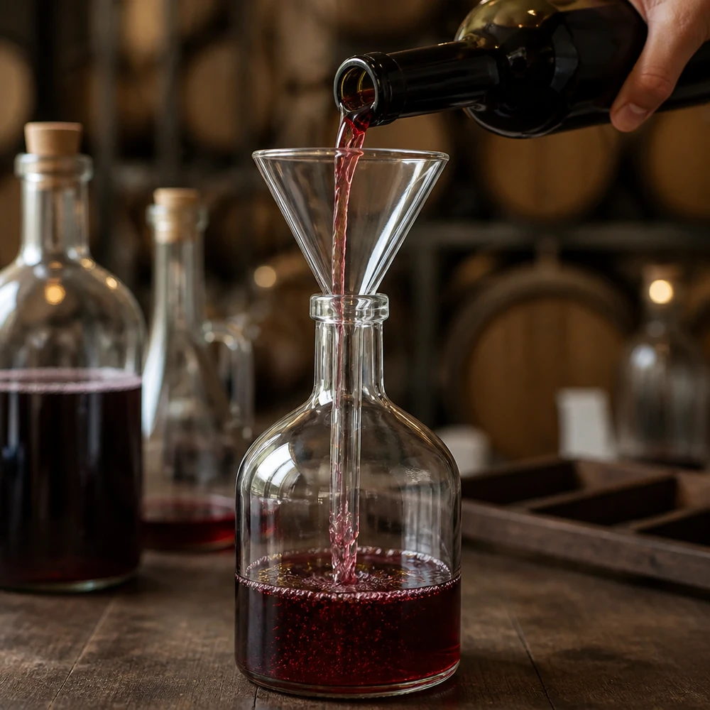 Imbuto Ø 100mm in borosilicato angolo 60 corto Imbuto di precisione in vetro da 100 mm con inclinazione ottimale di 60 gradi per una decantazione efficiente dei liquidi