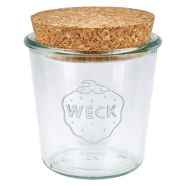 Bicchieri WECK RR100 da 580 ml con tappo in sughero naturale