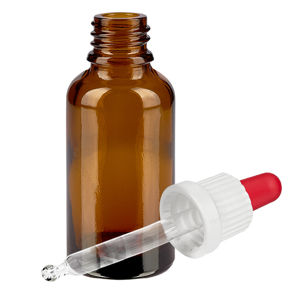 Bottiglia per pipette da 30 ml bianco/rosso OV BrownLine UT18/30