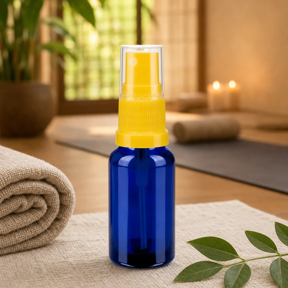 Flacone spray da 20 ml giallo/trasparente STD BlueLine UT18/20 Flacone in vetro da 20 ml con attacco a spruzzo per una distribuzione uniforme BlueLine UT18/20
