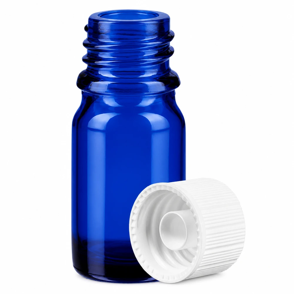 Bottiglia da 5ml 11mm SV bianco STD BlueLine UT18/5 Flacone in vetro di alta qualità da 5 ml, blu, con filettatura a vite da 11 mm, per uso farmaceutico e di laboratorio.