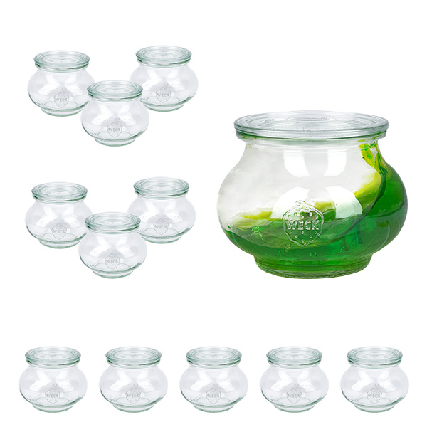 Set di 12 vasi Weck da 220 ml, tumbler da 1/4 di litro con