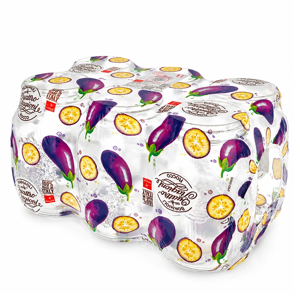Quattro Stagioni Barattoli da 1000 ml per conserve con confezione decorativa di melanzane Set di barattoli per conserve italiano