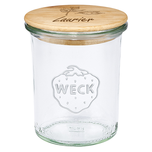 Cassetta in bois "Laurier" con verre WECK plongeant 160ml Cassetta in bois "Laurier" con verre WECK plongeant 160ml