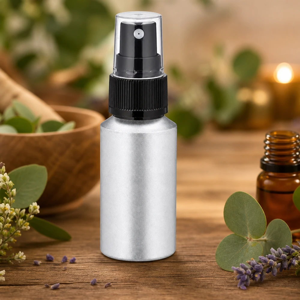 Flacone in alluminio decapato da 30 ml con nebulizzatore Flacone in alluminio da 30 ml, resistente alla corrosione, con pompa a spruzzo per spray benessere fatti in casa