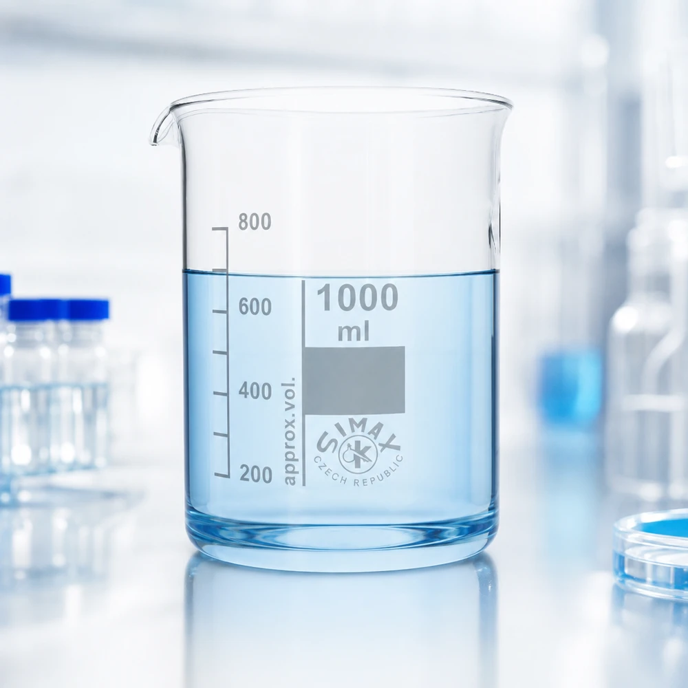 Bicchiere di grande volume da 1000 ml in robusto vetro borosilicato per esperimenti di laboratorio approfonditi