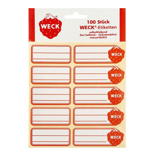 Etichette WECK 19x13mm (confezione/e da 100 pezzi) WECK etichette autoadesive 100 pezzi rosso-bianco per l'etichettatura di vasetti di marmellata e conserve