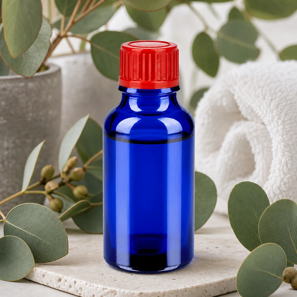 Flacone da 20ml 11mm SV rosso STD BlueLine UT18/20 Bottiglia di vetro riutilizzabile da 20 ml con tappo a vite rosso per una conservazione sostenibile