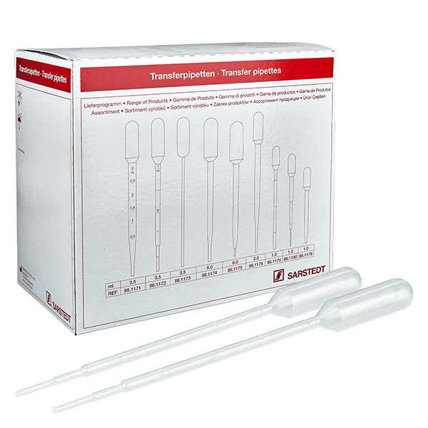 Pipetta di trasferimento, volume nominale: 3,5 ml, (LxL): 156 x 12,5 mm, Pipetta di trasferimento, volume nominale: 3,5 ml, (LxL): 156 x 12,5 mm,