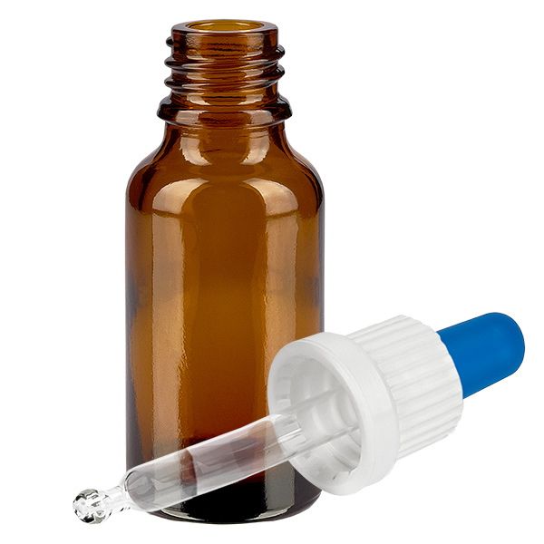 Flacone per pipette da 20 ml bianco/blu OV BrownLine UT18/20