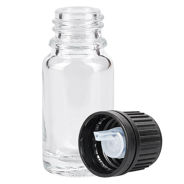 Flacone contagocce da 10 ml 1 mm nero OV ClearL. UT18/10
