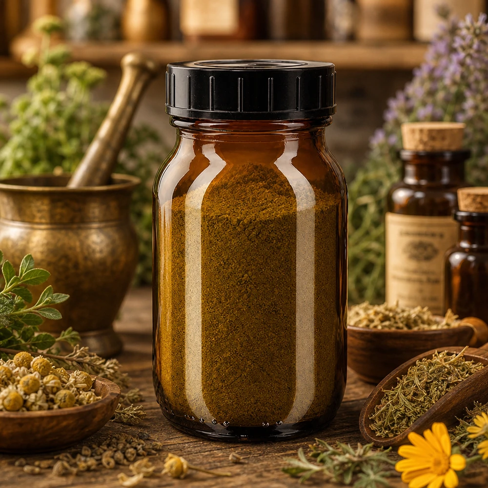 Bottiglia a collo largo da 100 ml in vetro ambrato con tappo a vite Bottiglia a collo largo da 100 ml in vetro ambrato a protezione della luce per estratti di erbe e tinture naturali