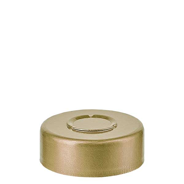 Tappo a crimpare 20,25 x 7,4 mm con strappo centrale, oro Tappo a crimpare 20,25 x 7,4 mm con strappo centrale, oro