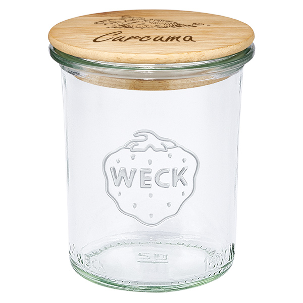 Coppia in legno "Curcuma" con verrina WECK 160ml Coppia in legno "Curcuma" con verrina WECK 160ml