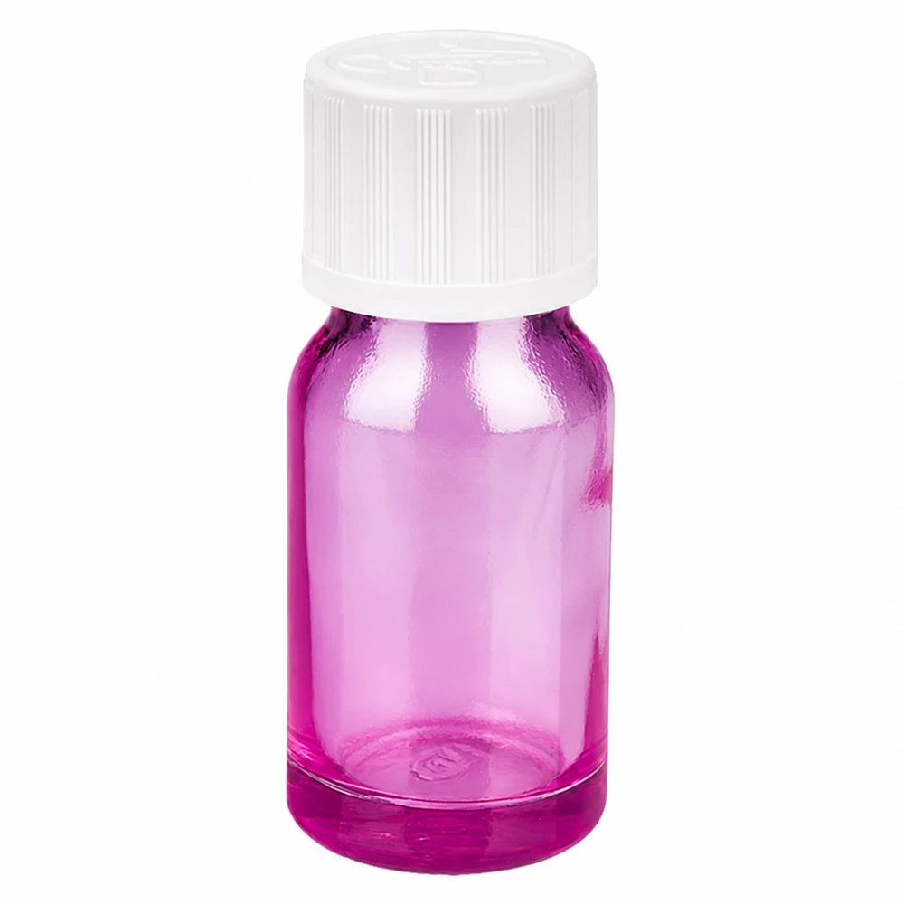 Flacone contagocce da 10 ml 1,2 mm bianco standard a prova di bambino PurpleLine.UT18/10 Flacone compatto da 10 ml in viola per oli essenziali e aromi liquidi