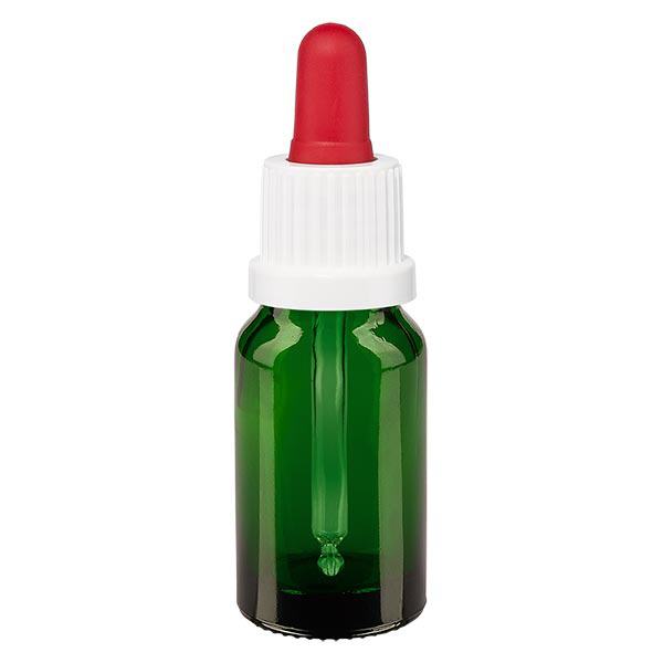 Bottiglia per pipetta verde da 10ml OV bianco/rosso ApoGlas