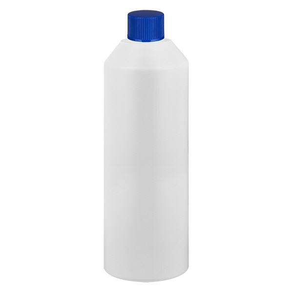 Flacone farmaceutico HDPE 250ml bianco, con SV blu