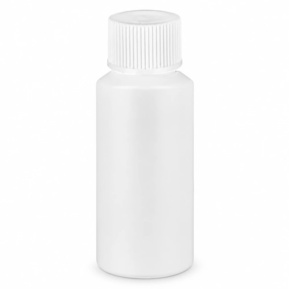 Flacone in HDPE da 30 ml, bianco, per medicamenti in gocce e liquidi farmaceutici
