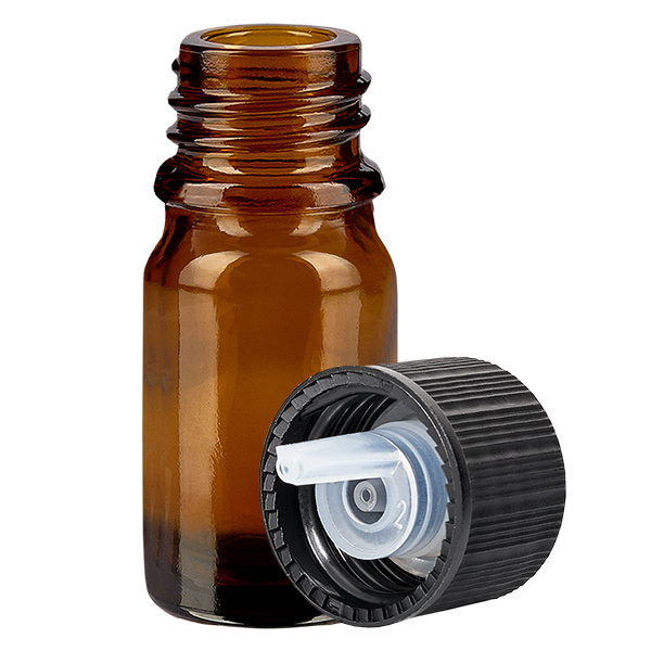 Flacone contagocce da 5 ml 1 mm nero STD BrownLine UT18/5