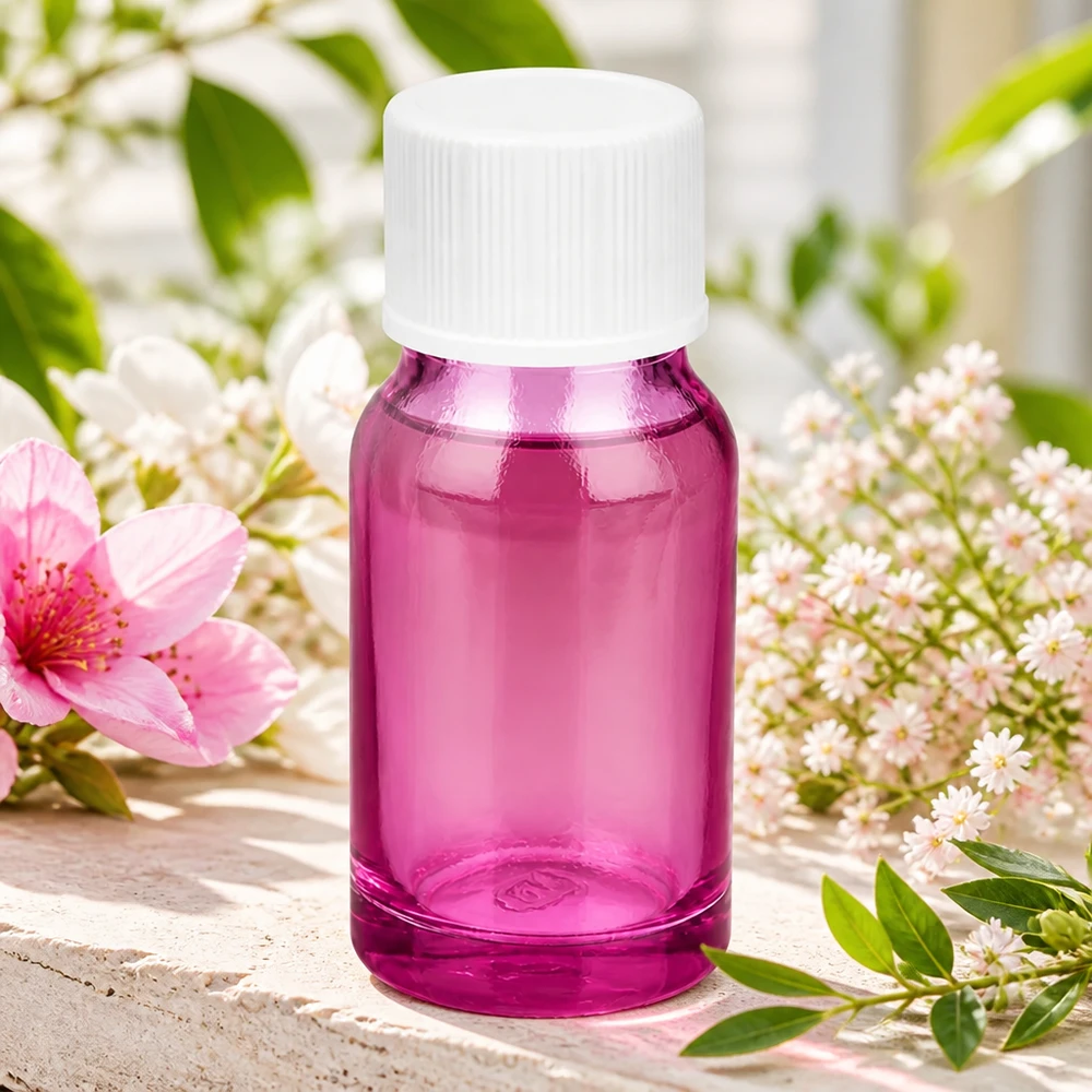 Bottiglia da 10 ml con tappo a vite da 11 mm bianco standard PurpleLine UT18/10 Pratico flacone in vetro viola da 10 ml con tappo bianco antiscivolo per una facile manipolazione