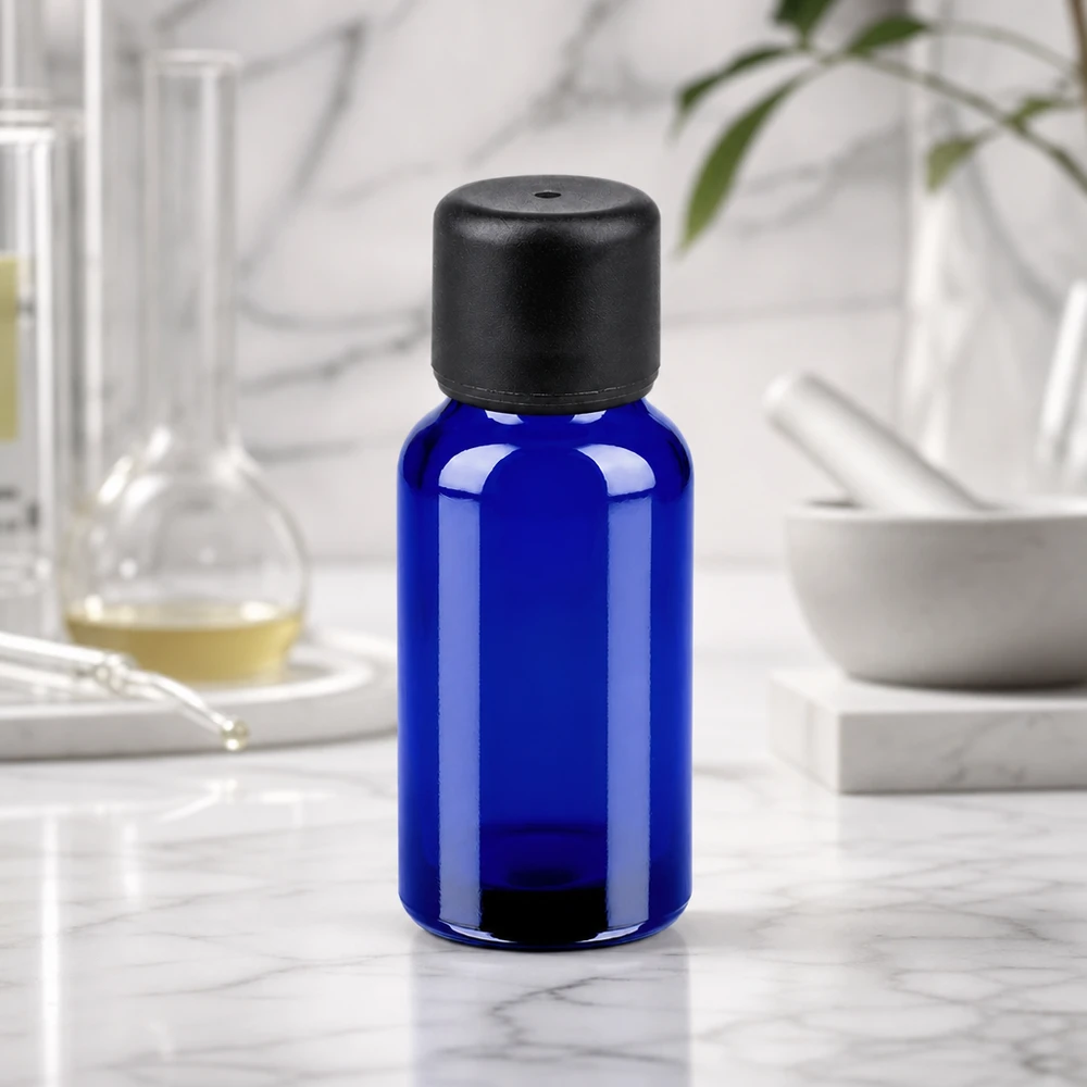 Flacone da 20 ml 6 mm SV nero STD BlueLine UT18/20 Flacone in vetro da 20 ml di colore blu intenso con tappo da 6 mm per una protezione ottimale dagli effetti della luce.