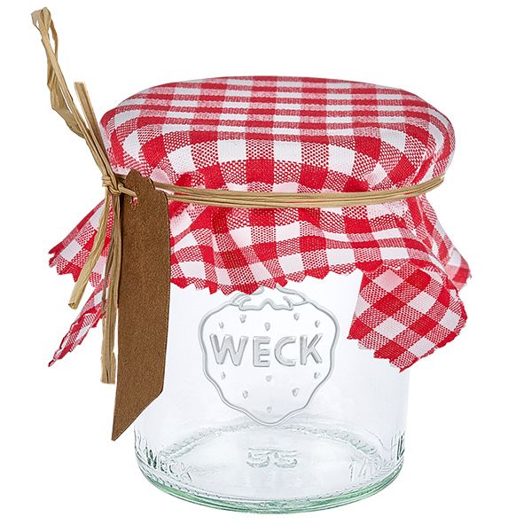 Centrino per gioielli in tessuto a quadretti rossi 12 cm quadrati