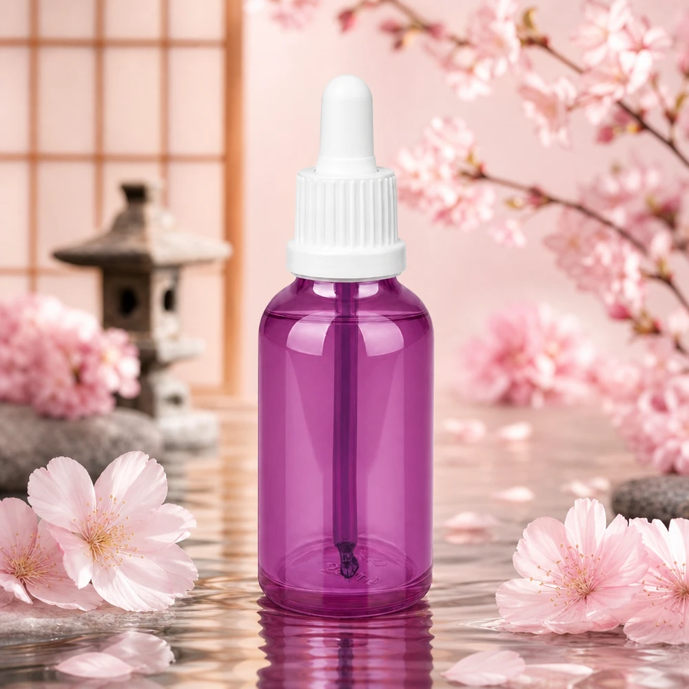 Bottiglia per pipette da 30 ml con tappo a vite bianco originalità PurpleLine UT18/30 Bottiglia per pipette compatta da 30 ml in colore viola, ideale per i viaggi e le applicazioni mobili