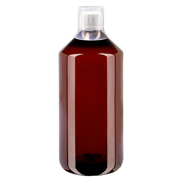 Bottiglia PET 1000ml con tappo bianco OV + tazza Bottiglia PET 1000ml con tappo bianco OV + tazza
