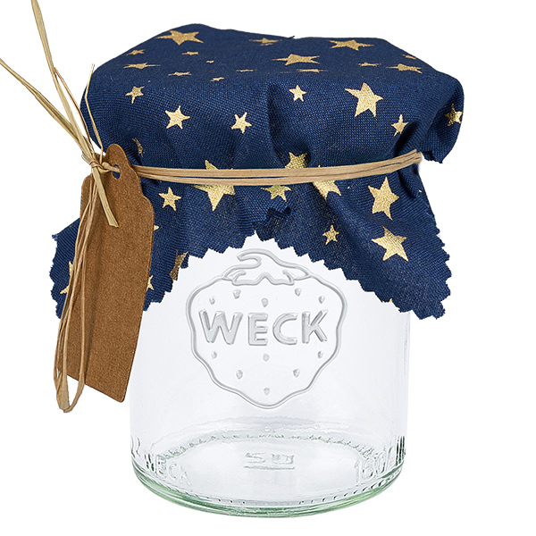 Centrino per gioielli in tessuto blu "stelle" 12cm quadrato