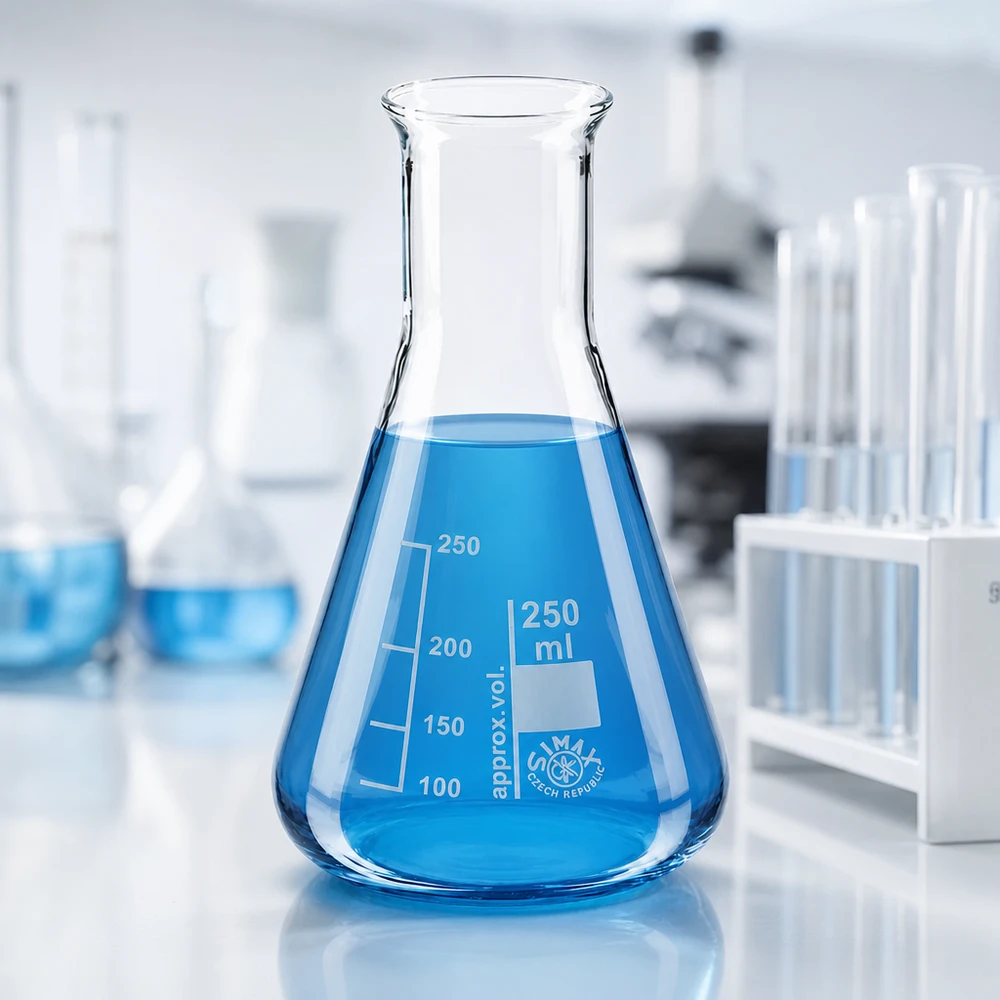 Beuta da 250 ml a collo stretto Vetreria da laboratorio da 250 ml con design conico e graduazione per analisi quantitative